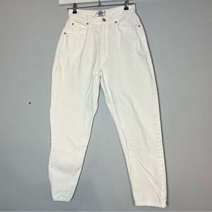 Vintage High Rise White Mom Jeans Tapered Leg Size 8 Short Basic Equipment Jeans